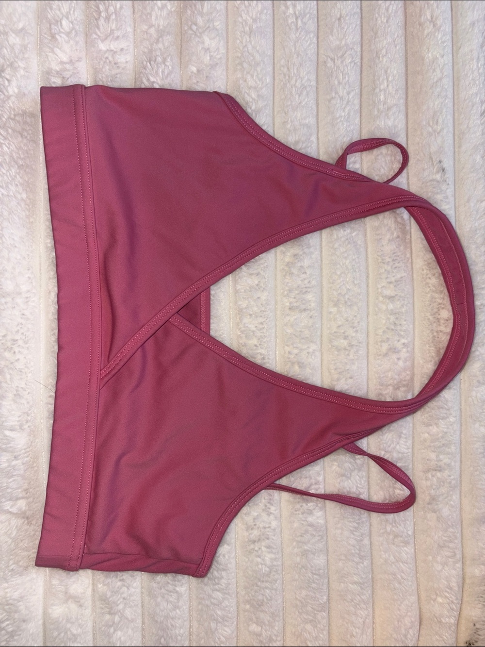 Racerback Swim Crop Top in Dusty Rose